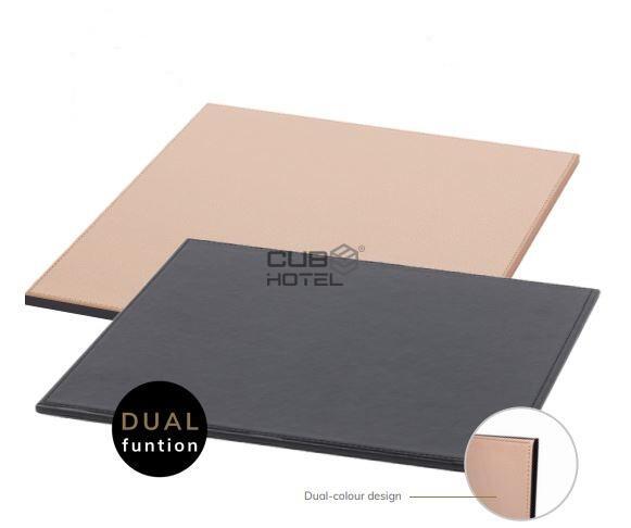 SWITCH Reversible Desk Tray in Black and Beige Faux Leather 50 x 40cm